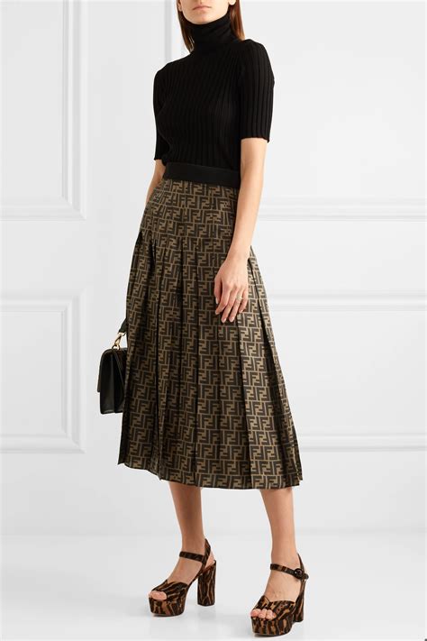 fendi skirt suit|Fendi pleated midi skirt.